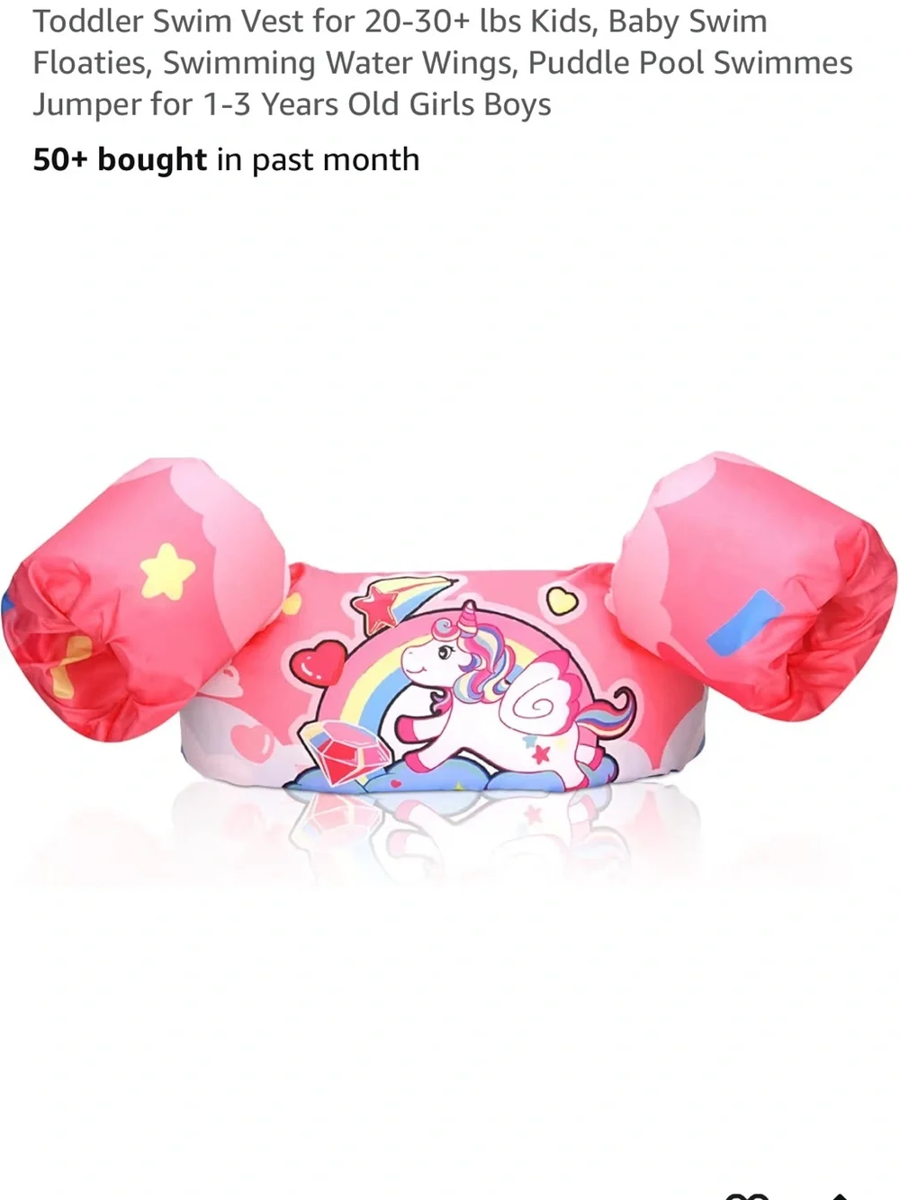 Child Unicorn Swim Vest and Arm Floaties - Pink